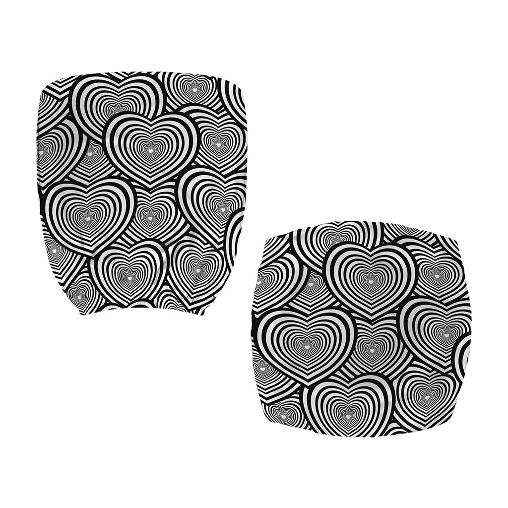 Psychedelic Heart Pattern Print Office Chair Cover