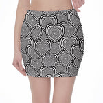 Psychedelic Heart Pattern Print Pencil Mini Skirt