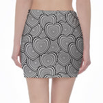 Psychedelic Heart Pattern Print Pencil Mini Skirt