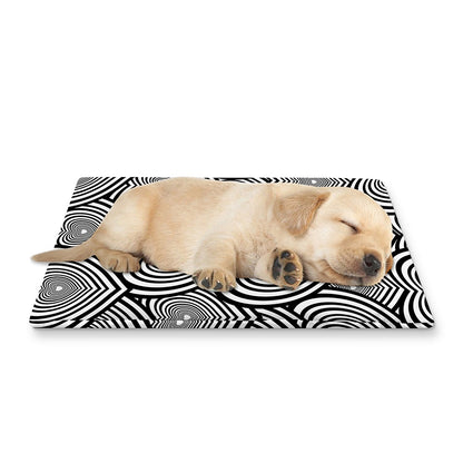 Psychedelic Heart Pattern Print Pet Cooling Mat Cover