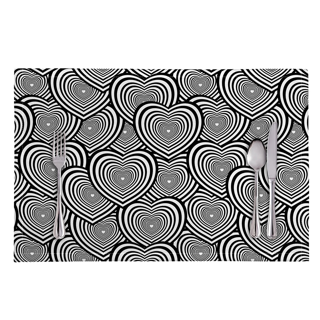 Psychedelic Heart Pattern Print Placemat