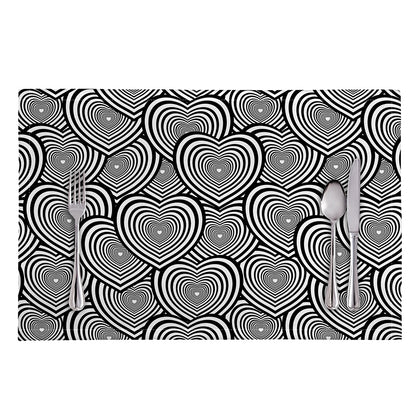 Psychedelic Heart Pattern Print Placemat