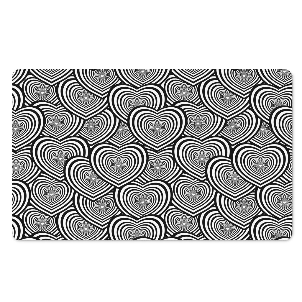 Psychedelic Heart Pattern Print Polyester Doormat