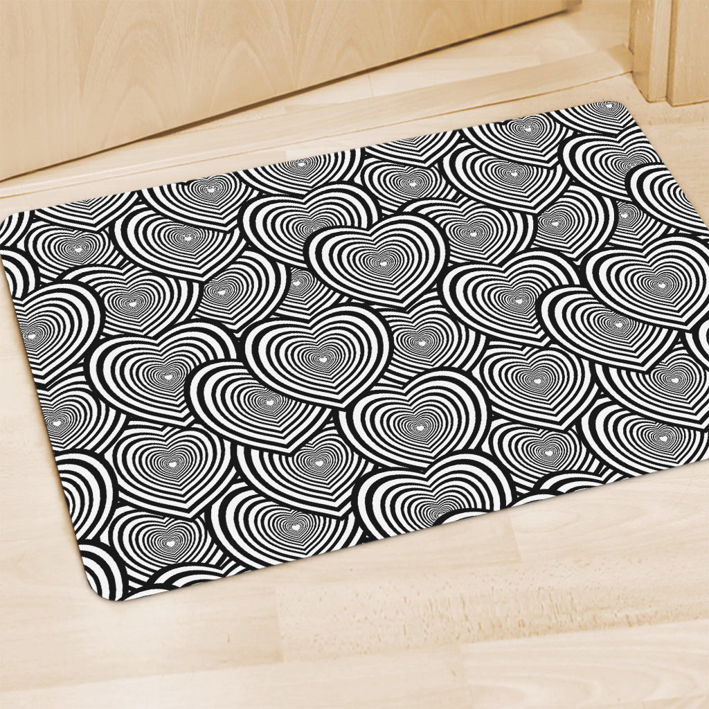 Psychedelic Heart Pattern Print Polyester Doormat