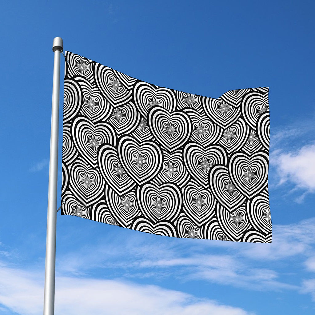 Psychedelic Heart Pattern Print Polyester Flag