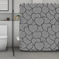 Psychedelic Heart Pattern Print Polyester Shower Curtain