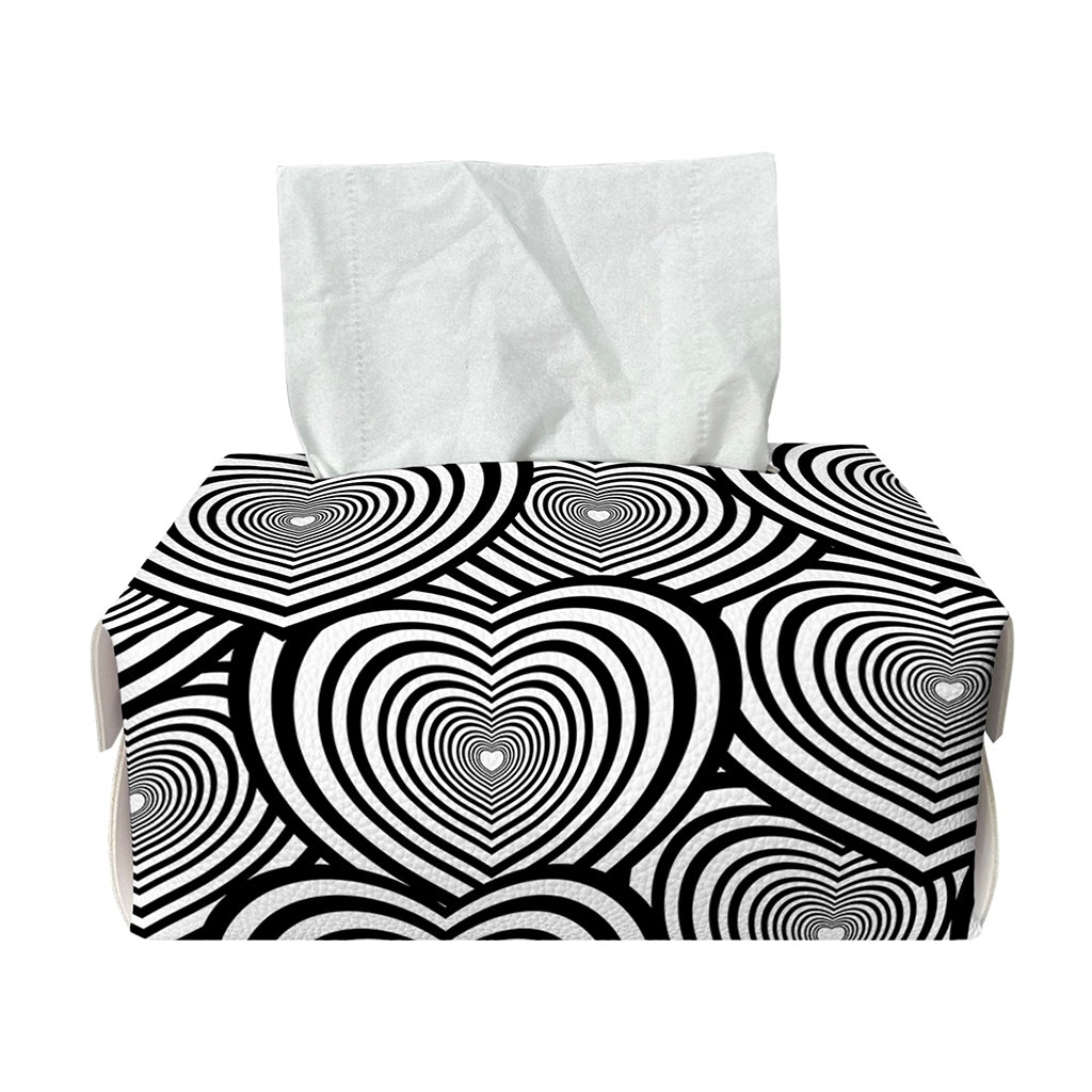 Psychedelic Heart Pattern Print Rectangle Tissue Box Cover