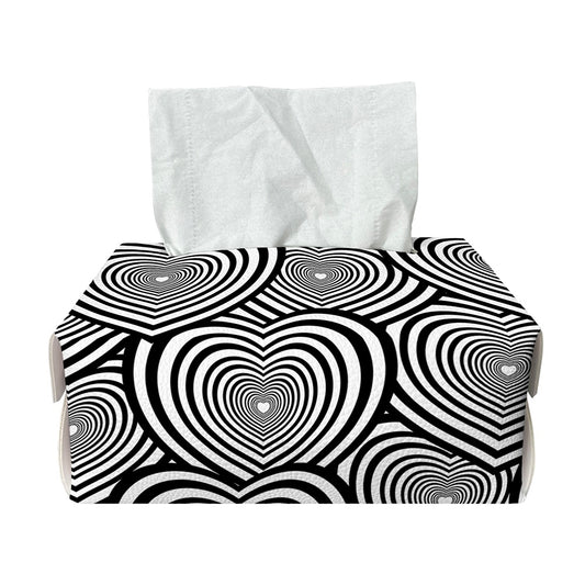 Psychedelic Heart Pattern Print Rectangle Tissue Box Cover