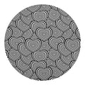Psychedelic Heart Pattern Print Round Blanket