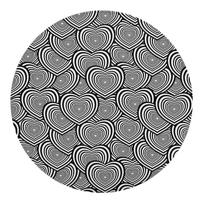 Psychedelic Heart Pattern Print Round Blanket