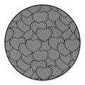 Psychedelic Heart Pattern Print Round Floor Mat