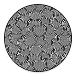 Psychedelic Heart Pattern Print Round Floor Mat