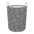 Psychedelic Heart Pattern Print Round Laundry Basket