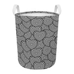 Psychedelic Heart Pattern Print Round Laundry Basket