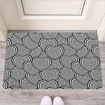 Psychedelic Heart Pattern Print Rubber Doormat