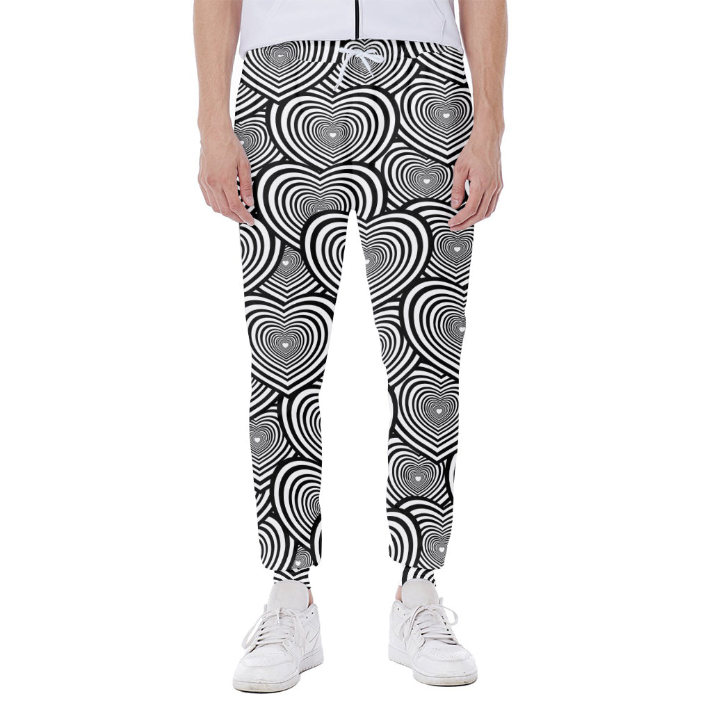 Psychedelic Heart Pattern Print Scuba Joggers