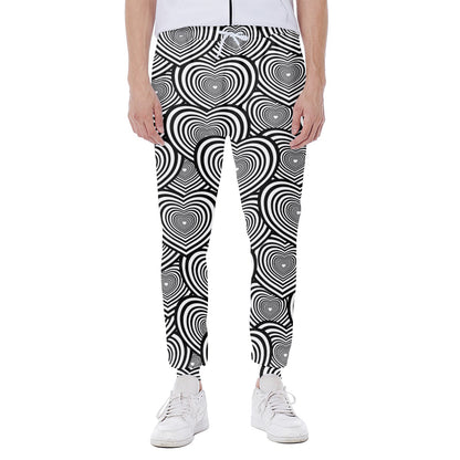 Psychedelic Heart Pattern Print Scuba Joggers