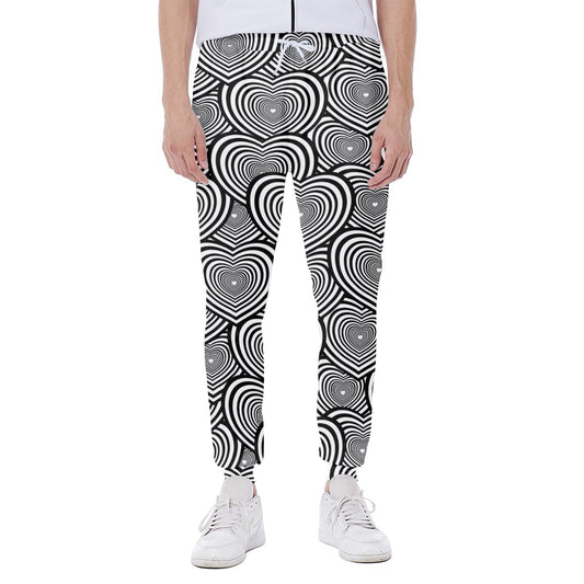 Psychedelic Heart Pattern Print Scuba Joggers