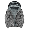 Psychedelic Heart Pattern Print Sherpa Lined Zip Up Hoodie