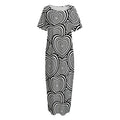 Psychedelic Heart Pattern Print Short Sleeve Long Nightdress