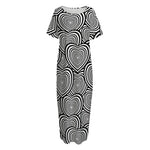 Psychedelic Heart Pattern Print Short Sleeve Long Nightdress