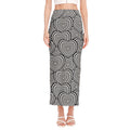 Psychedelic Heart Pattern Print Side Slit Maxi Skirt