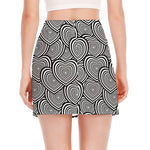 Psychedelic Heart Pattern Print Side Slit Mini Skirt