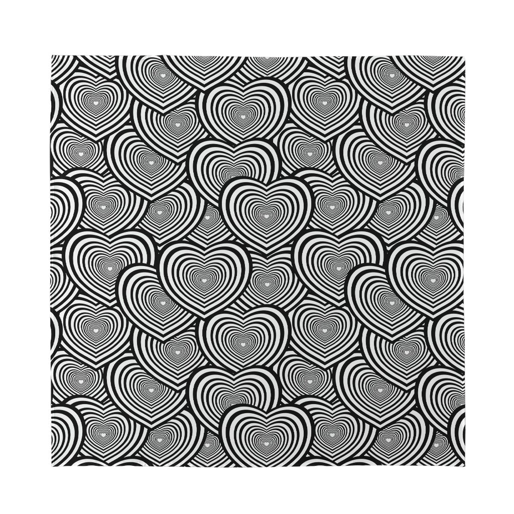 Psychedelic Heart Pattern Print Silk Bandana