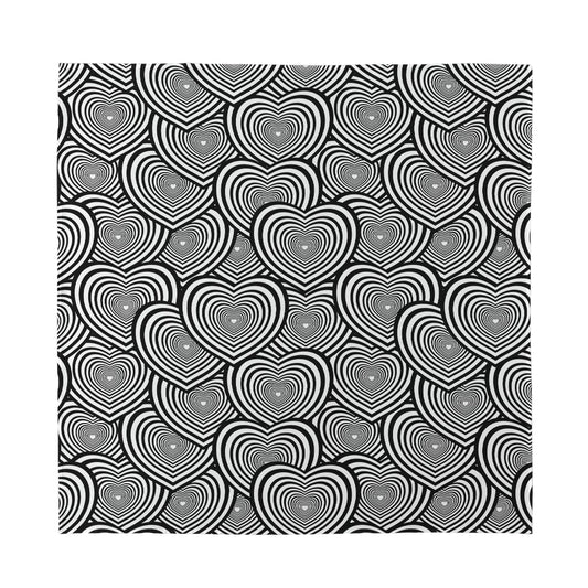 Psychedelic Heart Pattern Print Silk Bandana