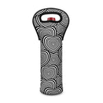 Psychedelic Heart Pattern Print Single Neoprene Wine Tote