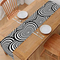Psychedelic Heart Pattern Print Table Runner