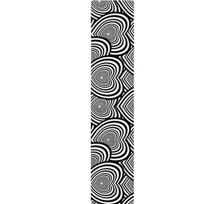 Psychedelic Heart Pattern Print Table Runner