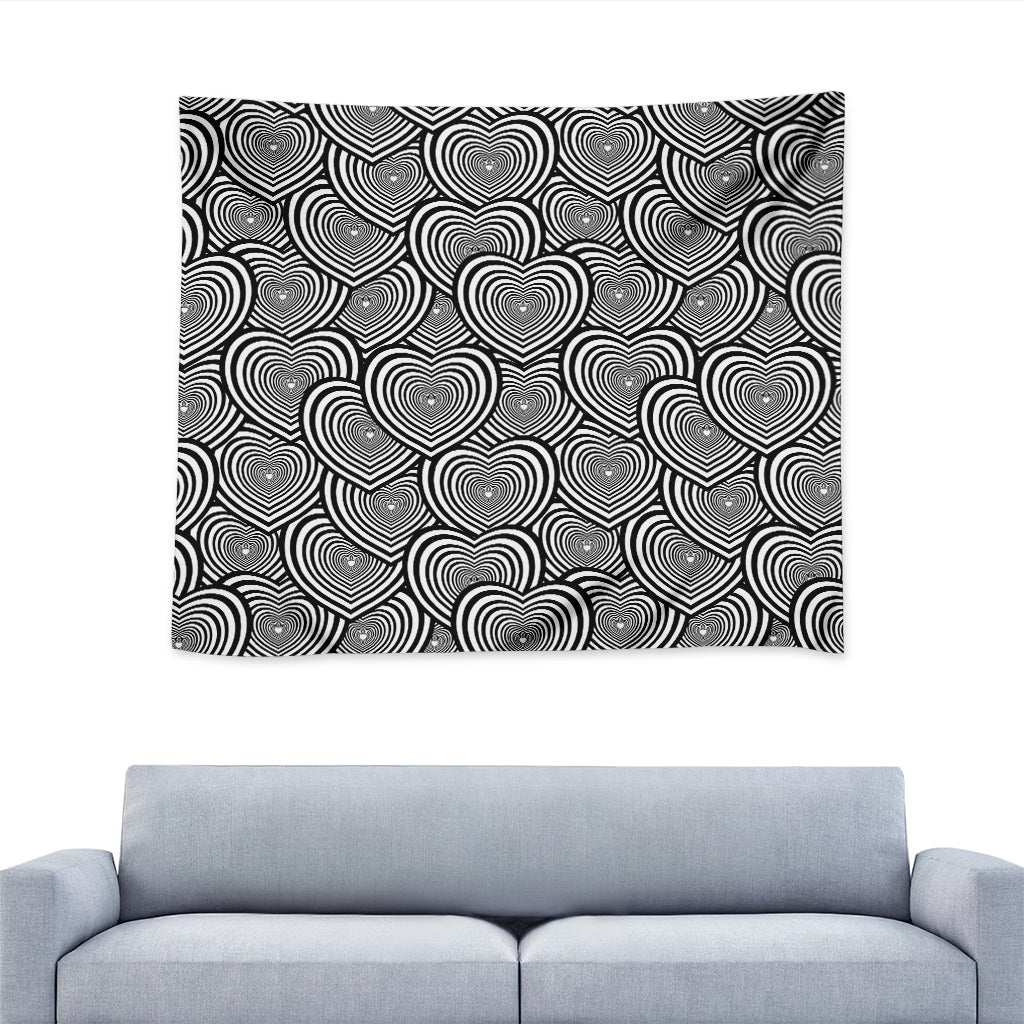 Psychedelic Heart Pattern Print Tapestry