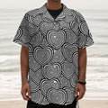 Psychedelic Heart Pattern Print Textured Short Sleeve Shirt