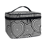 Psychedelic Heart Pattern Print Travel Makeup Bag