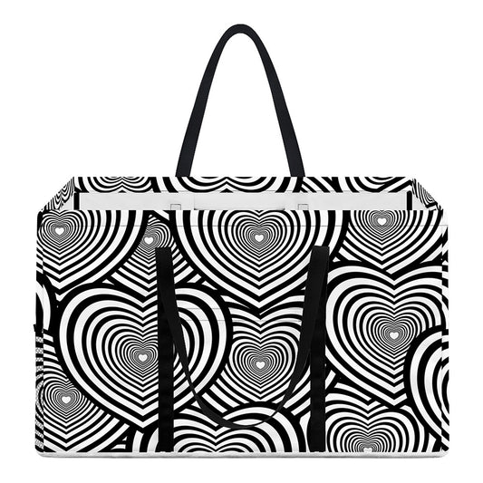 Psychedelic Heart Pattern Print Utility Tote Bag