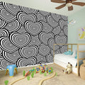 Psychedelic Heart Pattern Print Wall Sticker