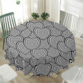 Psychedelic Heart Pattern Print Waterproof Round Tablecloth
