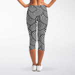 Psychedelic Heart Pattern Print Women's Capri Leggings