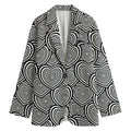 Psychedelic Heart Pattern Print Women's Cotton Blazer