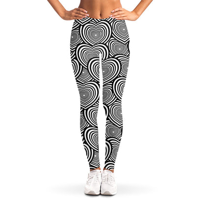 Psychedelic Heart Pattern Print Women's Leggings