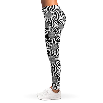 Psychedelic Heart Pattern Print Women's Leggings
