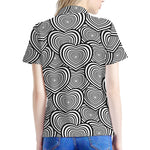 Psychedelic Heart Pattern Print Women's Polo Shirt