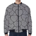 Psychedelic Heart Pattern Print Zip Sleeve Bomber Jacket