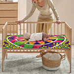 Psychedelic Hippie Peace Sign Print Baby Crib Sheet