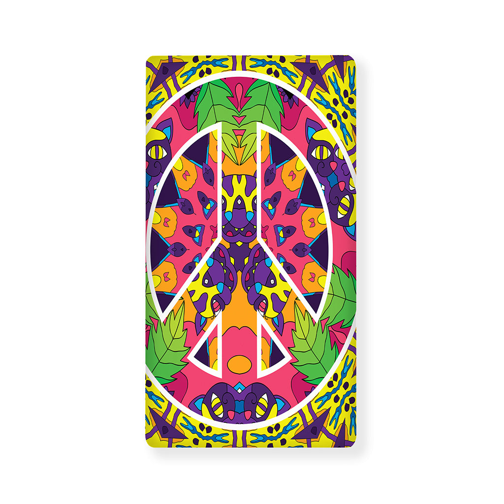 Psychedelic Hippie Peace Sign Print Baby Crib Sheet
