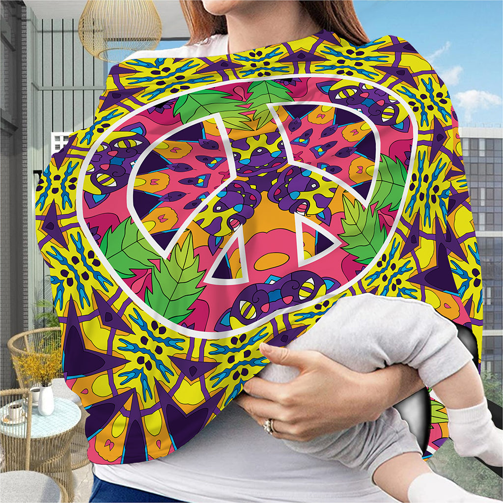 Psychedelic Hippie Peace Sign Print Baby Seat Cover