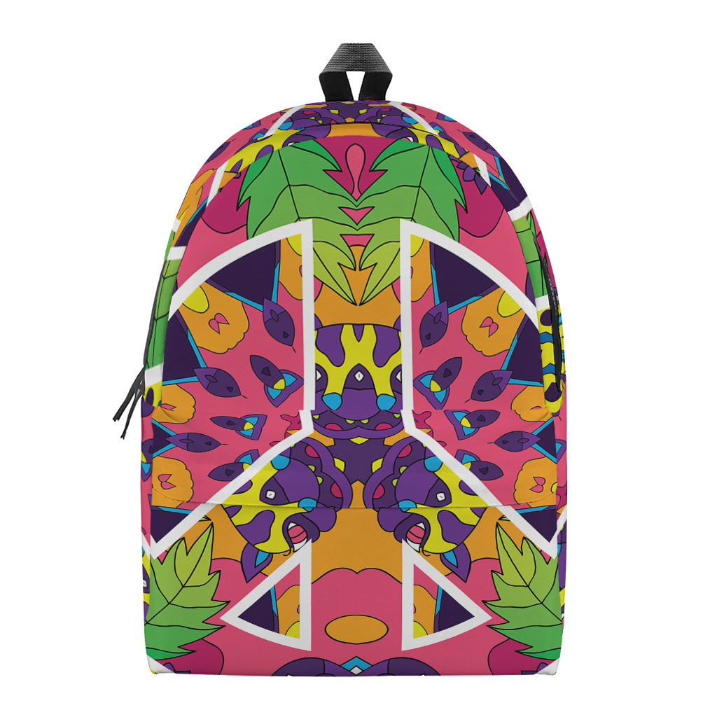Psychedelic Hippie Peace Sign Print Backpack