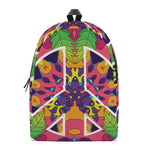 Psychedelic Hippie Peace Sign Print Backpack