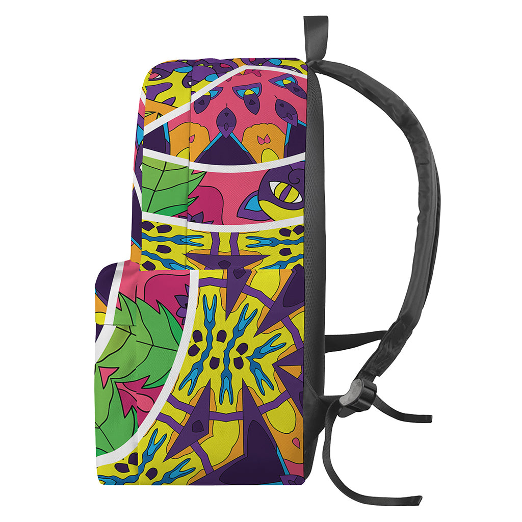 Psychedelic Hippie Peace Sign Print Backpack